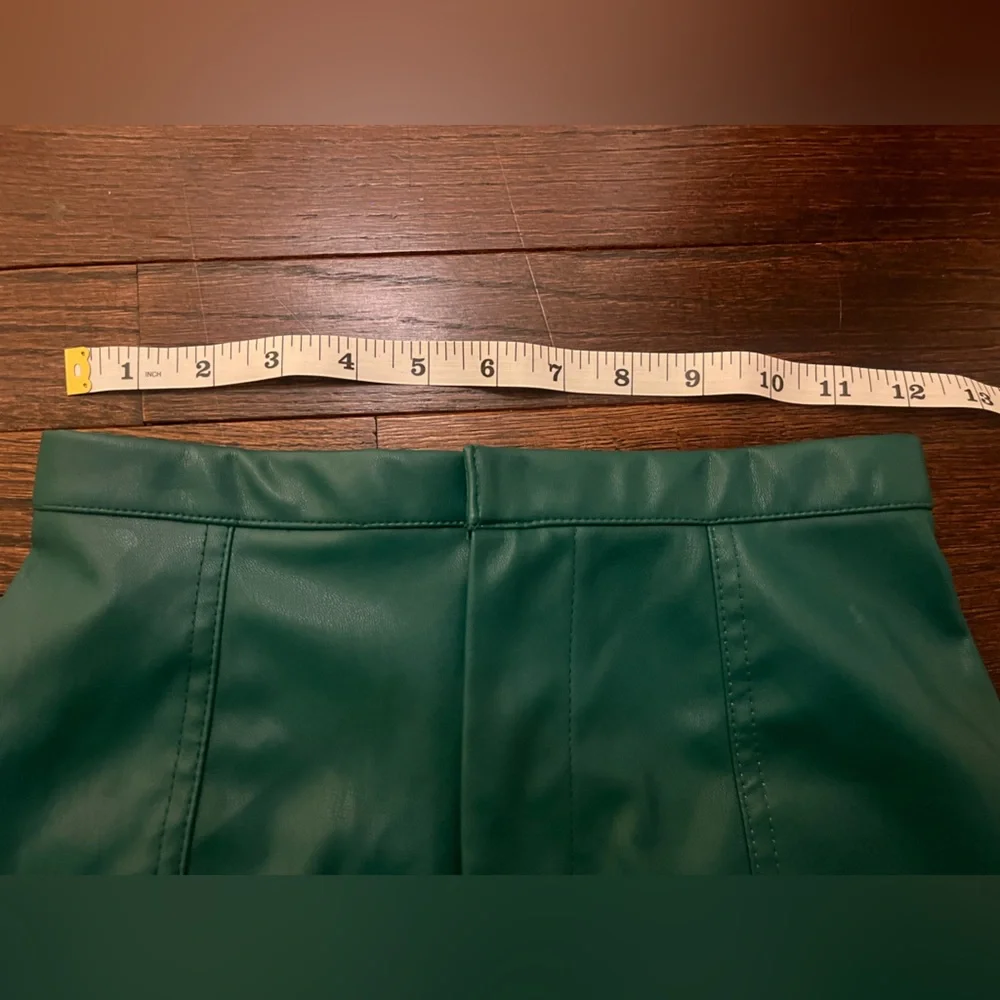 NSR Teal faux Leather Pencil Skirt - Picture 4 of 5